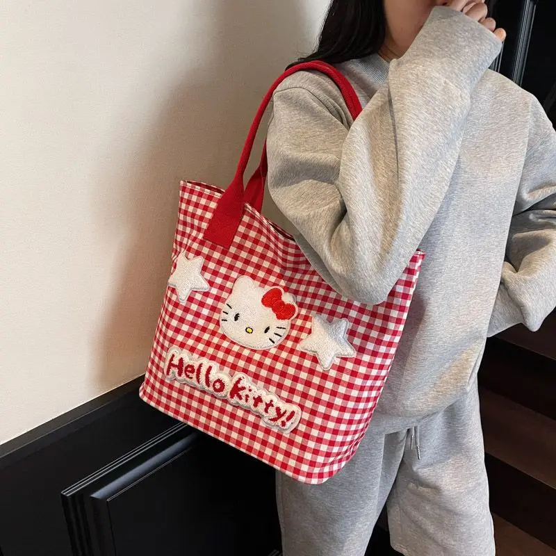 Hello Kitty Grid Cute Shoulder Bag Cartoon Trend Simple High-capacity Fashion Canvas Bag Student Delicate Versatile Commuter Bag
Hello Kitty Grid Cute Shoulder Bag Cartoon Trend Simple High-capacity Fashion Canvas Bag Student Delicate Versatile Commuter Bag