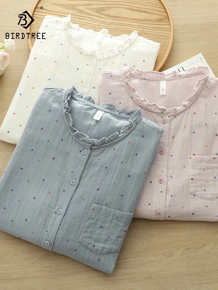 New 2026 Spring Women Cotton Yarn Long Sleeve Shirt, Ruffled Dot Print, Mori Girl Fashion Breathable Thin Loose Blouse T63692CC
New 2026 Spring Women Cotton Yarn Long Sleeve Shirt, Ruffled Dot Print, Mori Girl Fashion Breathable Thin Loose Blouse T63692CC