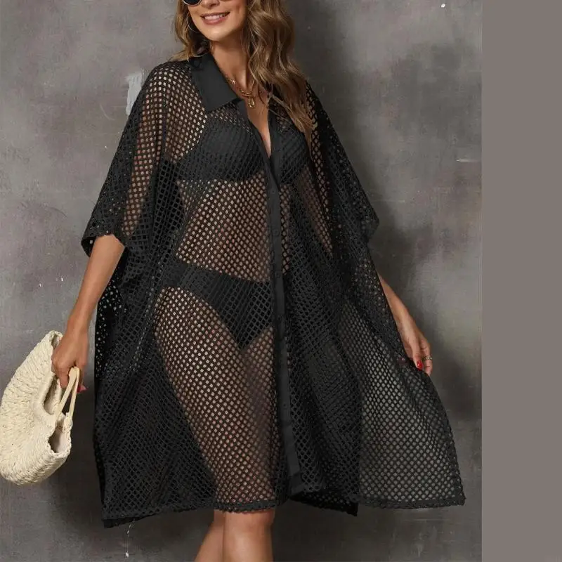 See Through Mesh Beach Cover Up Blouse Breathable Swimsuit Cover Up Dress For Women Beach Vacation Sunbathing Swimming JOME
See Through Mesh Beach Cover Up Blouse Breathable Swimsuit Cover Up Dress For Women Beach Vacation Sunbathing Swimming JOME