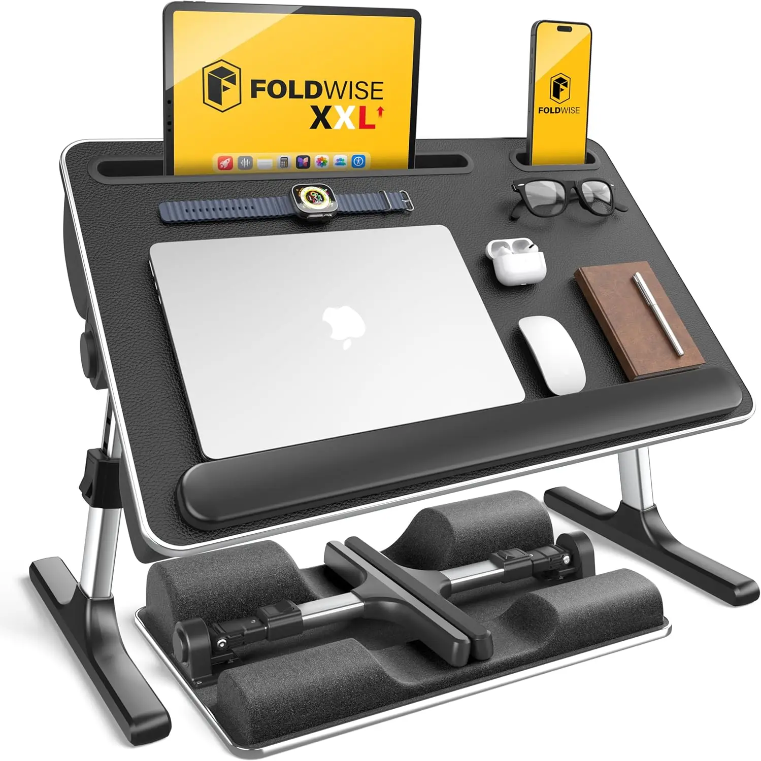 Adjustable Foldable Lap Desk with Cushions - Height & Angle Tilt, Wrist Rest & iPad Holder for Bed, Couch Use
Adjustable Foldable Lap Desk with Cushions - Height & Angle Tilt, Wrist Rest & iPad Holder for Bed, Couch Use