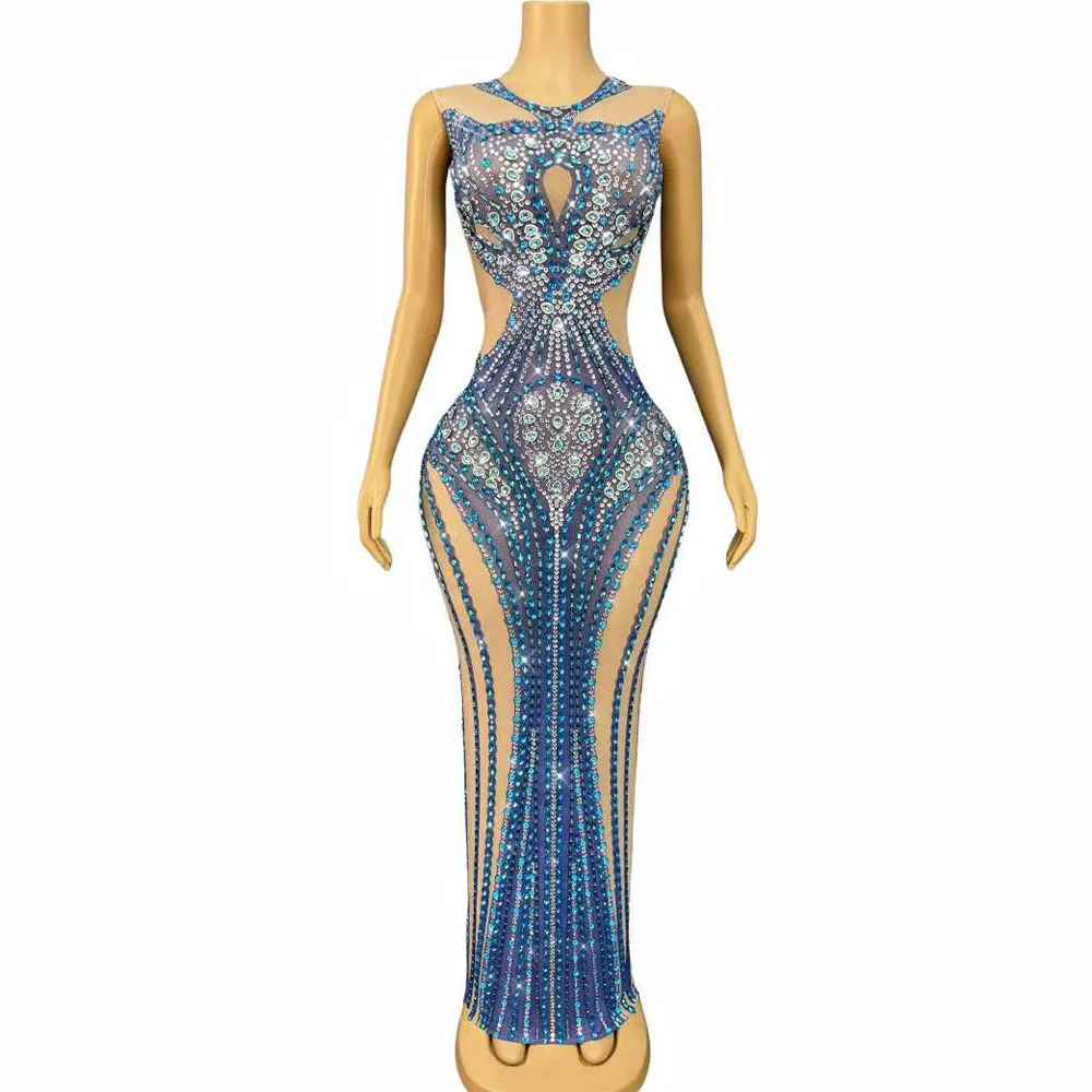 Luxurious Shining Rhinestones Trim fit Maxi Dress Women Birthday Party Celebrate Evening Prom Gown Red carpet Stage Costume
Luxurious Shining Rhinestones Trim fit Maxi Dress Women Birthday Party Celebrate Evening Prom Gown Red carpet Stage Costume