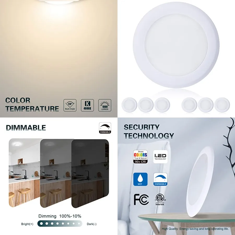 in Dimmable Flush Mount Ceiling Recessed Light, 5W Cool White Low Profile Surface Mount LED Disc Light, Installs with J-Box or
in Dimmable Flush Mount Ceiling Recessed Light, 5W Cool White Low Profile Surface Mount LED Disc Light, Installs with J-Box or