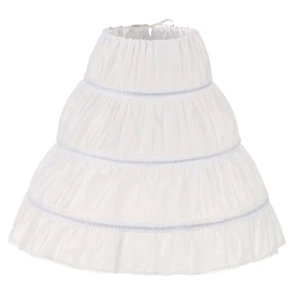 White Children Petticoat A-Line 3 Hoops One Layer Kids Crinoline Lace Trim Flower Girl Dress Underskirt Elastic Waist
White Children Petticoat A-Line 3 Hoops One Layer Kids Crinoline Lace Trim Flower Girl Dress Underskirt Elastic Waist
