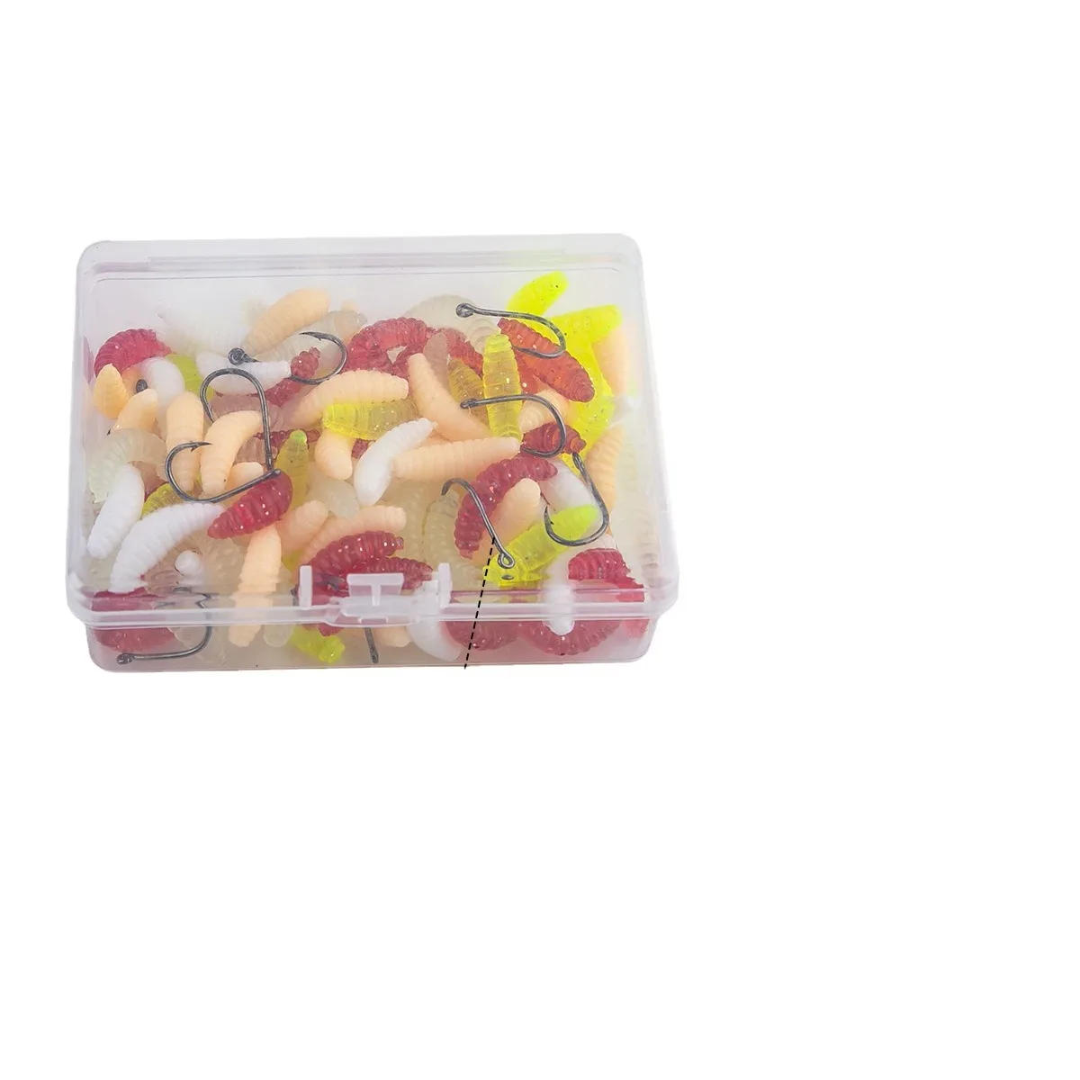 100Pcs/Box Mini Soft Maggot Baits 2cm 5 Colors Mixed Fishing Lures Silicone Bionic Bread Worm Lure Box Fishing Trout Perch Bass
100Pcs/Box Mini Soft Maggot Baits 2cm 5 Colors Mixed Fishing Lures Silicone Bionic Bread Worm Lure Box Fishing Trout Perch Bass