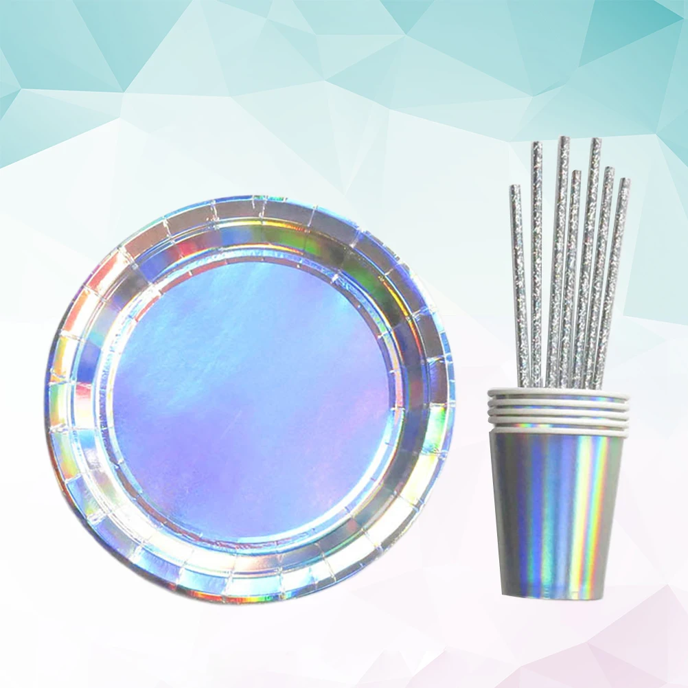 32 pcs Paper Set Eco Disposable Dinnerware Kit 6 Plates 6 Cups 20 Straws Biodegradable Party Supplies for Birthday 
32 pcs Paper Set Eco Disposable Dinnerware Kit 6 Plates 6 Cups 20 Straws Biodegradable Party Supplies for Birthday