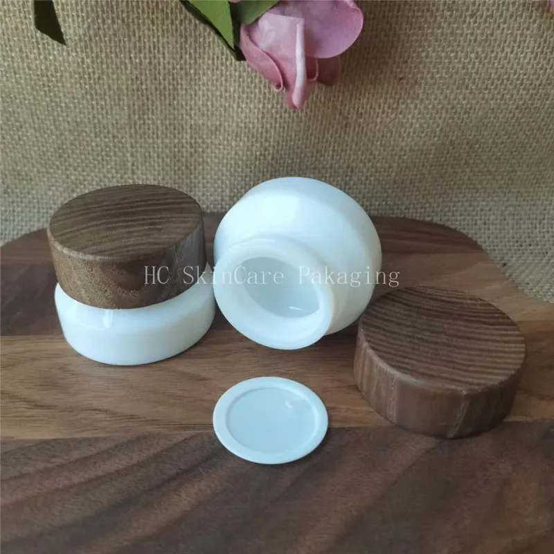 High Quanlity White Porcelain Glass Jar For Dropper/Lotion/Spray ,Dark Wood Lid Shatter-Resistant Makeup Storage Bamboo Jar
High Quanlity White Porcelain Glass Jar For Dropper/Lotion/Spray ,Dark Wood Lid Shatter-Resistant Makeup Storage Bamboo Jar