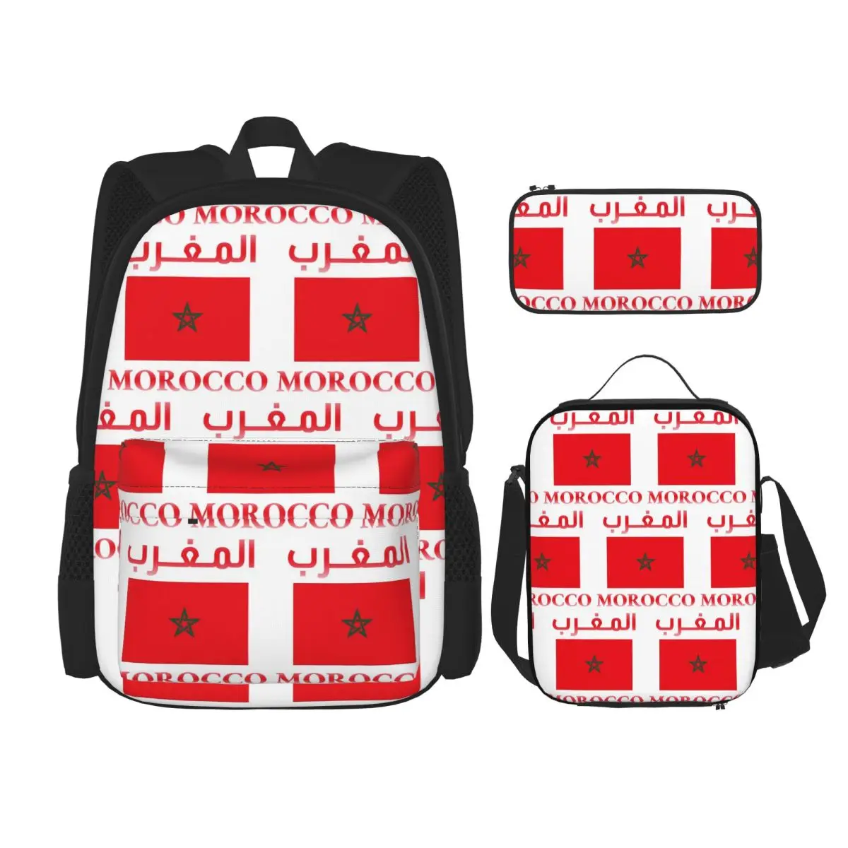 Moroccan Passport Kingdom Of Morocco Backpacks Students Bookbag School Bags Rucksack Lunch Bag Pen Bag Three-Piece Set
Moroccan Passport Kingdom Of Morocco Backpacks Students Bookbag School Bags Rucksack Lunch Bag Pen Bag Three-Piece Set