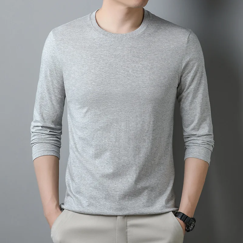 100% Cotton Long Sleeve T-Shirt Men, Autumn Solid Color Casual Round Neck Base Shirt, Thin Loose Fit Tee For Men
100% Cotton Long Sleeve T-Shirt Men, Autumn Solid Color Casual Round Neck Base Shirt, Thin Loose Fit Tee For Men