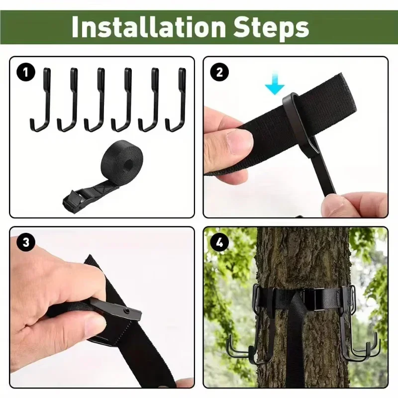 Top Quality Webbing Tree Rack Equipment Hanger Multi-Hook Hunting Gear Bow Bag Tree Saddle Binoculars Durable Outdoor Gear Organ
Top Quality Webbing Tree Rack Equipment Hanger Multi-Hook Hunting Gear Bow Bag Tree Saddle Binoculars Durable Outdoor Gear Organ