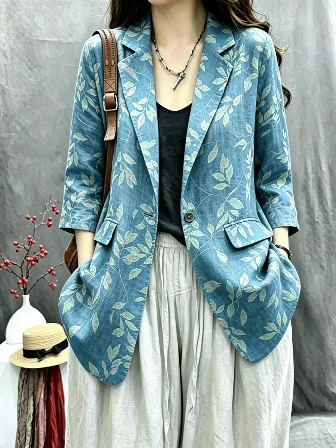 Casual Cotton Linen Women's Long Sleeve Printed Retro Loose Fit Stylish Versatile Summer 2026 Western Suit
Casual Cotton Linen Women's Long Sleeve Printed Retro Loose Fit Stylish Versatile Summer 2026 Western Suit
