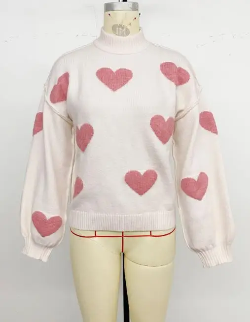 2025 Autumn/Winter New Women's Christmas Love Knitted Sweater Lazy Korean Half High Collar Sweater
2025 Autumn/Winter New Women's Christmas Love Knitted Sweater Lazy Korean Half High Collar Sweater