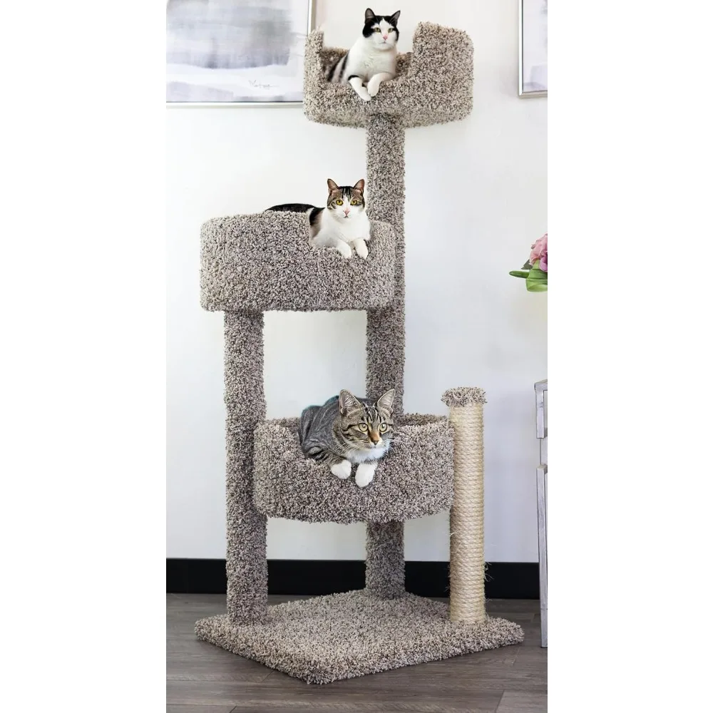 New Cat Condos Real Wood and Carpeted Cat Tree, Speckled
New Cat Condos Real Wood and Carpeted Cat Tree, Speckled