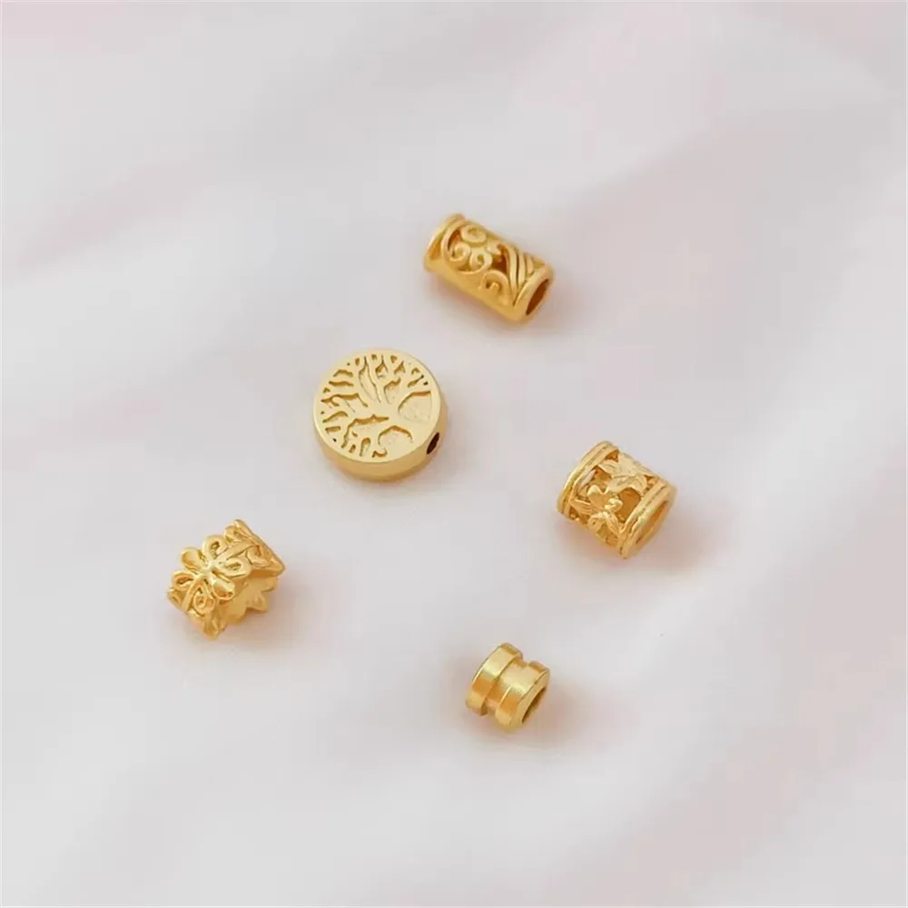 DIY Accessory Ancient-style Gold Hollowed-out Cylindrical Flower Tray Matte Gold Round Beaded Scattered Beads Bracelet Necklace
DIY Accessory Ancient-style Gold Hollowed-out Cylindrical Flower Tray Matte Gold Round Beaded Scattered Beads Bracelet Necklace