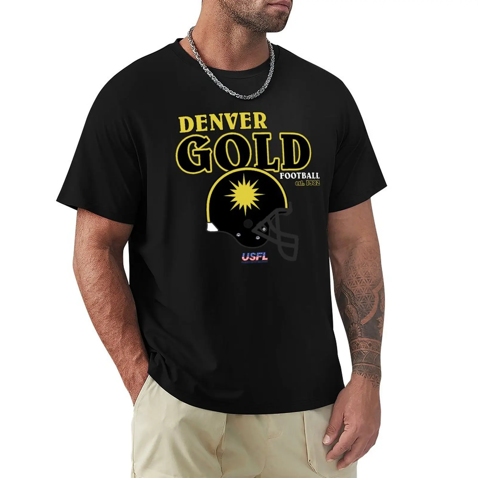 Denver Gold Helmet T-Shirt Festival Short Sleeve T-Shirt
Denver Gold Helmet T-Shirt Festival Short Sleeve T-Shirt