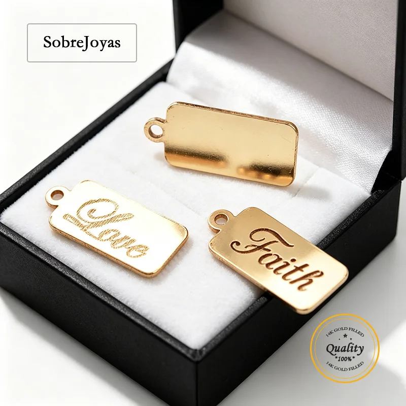 14K Gold Filled Bar Charm with Single Hole for DIY Jewelry Making - Faith Love Design for Bracelets Earrings Necklaces
14K Gold Filled Bar Charm with Single Hole for DIY Jewelry Making - Faith Love Design for Bracelets Earrings Necklaces