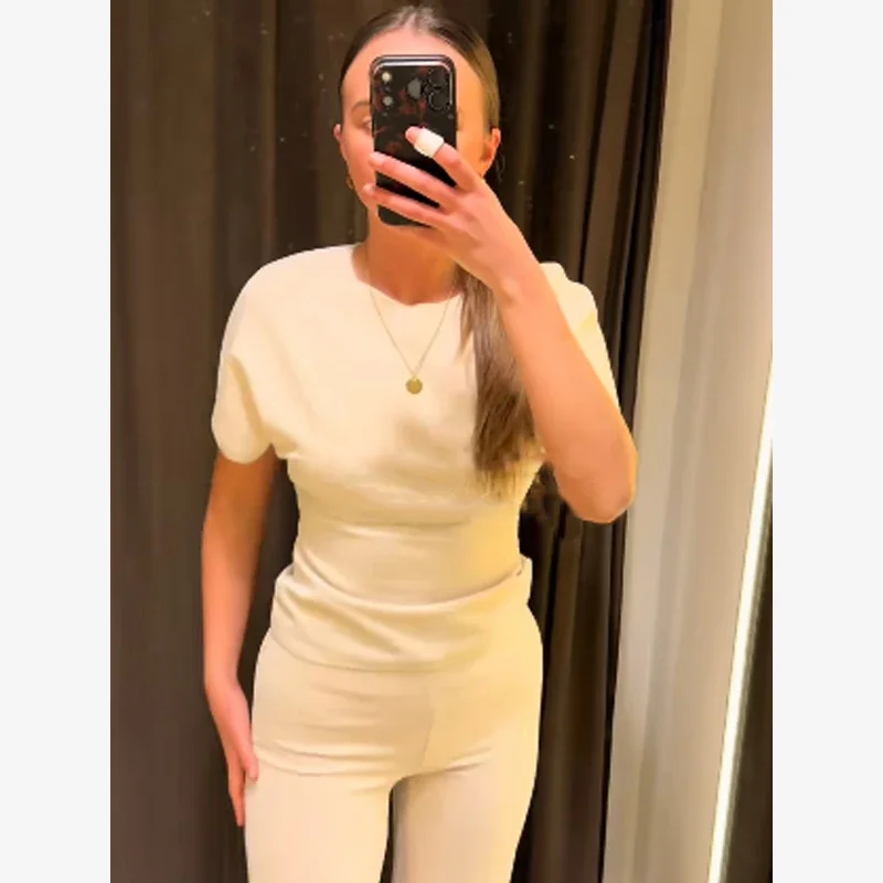 Lady Solid Color Short Sleeve Slim Fit Backless Classic Women Round Neckoffice lady commute shirt Fashion 2026 Casual
Lady Solid Color Short Sleeve Slim Fit Backless Classic Women Round Neckoffice lady commute shirt Fashion 2026 Casual