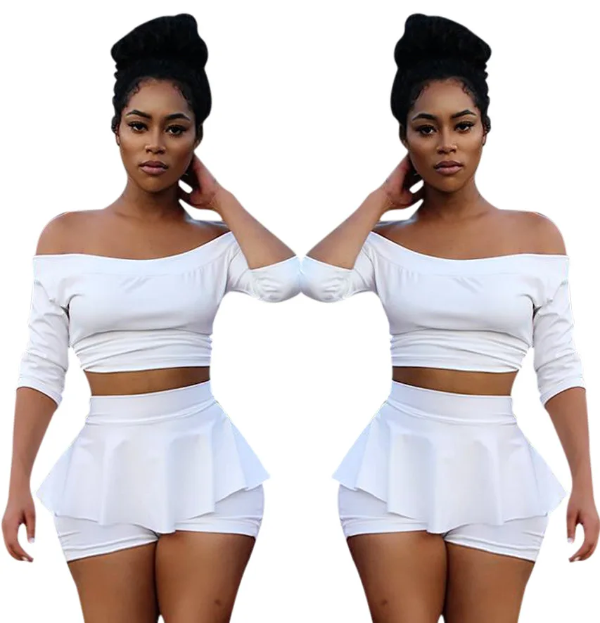 Sexy Short Skirt Pants Pleated One-word Collar Two-piece Nightclub Women Party Dresses Vestido Plus Size 3XS-3XL
Sexy Short Skirt Pants Pleated One-word Collar Two-piece Nightclub Women Party Dresses Vestido Plus Size 3XS-3XL