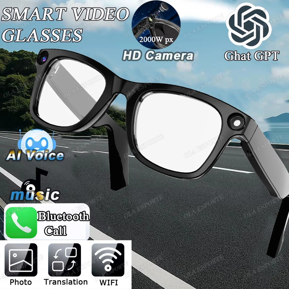New Waterproof Outdoor Sports Smart Camera Glasses 2025 Ghat GPT 2000W HD Photo Video Voice Call AI Assistant Smart Glasses Gift
New Waterproof Outdoor Sports Smart Camera Glasses 2025 Ghat GPT 2000W HD Photo Video Voice Call AI Assistant Smart Glasses Gift