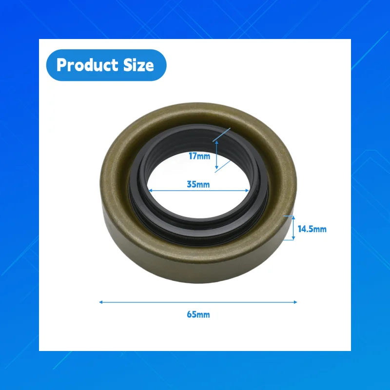 Size:35x65x14.5/17mm,DMHUI high-quality NBR oil seals,applicable to Corteco 12019775B,RWDR-K7 style Axle oil seal.35*65*14.5/17
Size:35x65x14.5/17mm,DMHUI high-quality NBR oil seals,applicable to Corteco 12019775B,RWDR-K7 style Axle oil seal.35*65*14.5/17