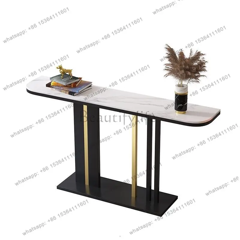 Semicircular rock slab entrance table light luxury minimalist modern simple strip case against
Semicircular rock slab entrance table light luxury minimalist modern simple strip case against