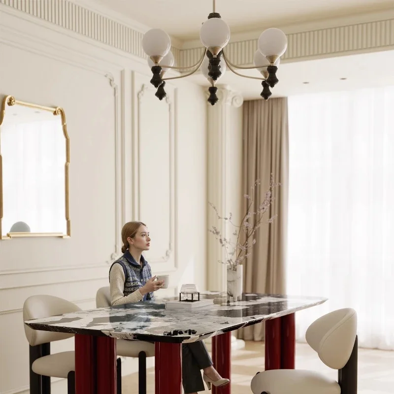 Natural luxury stone long dining table Bulgari black Italian light luxury minimalist marble desk
Natural luxury stone long dining table Bulgari black Italian light luxury minimalist marble desk