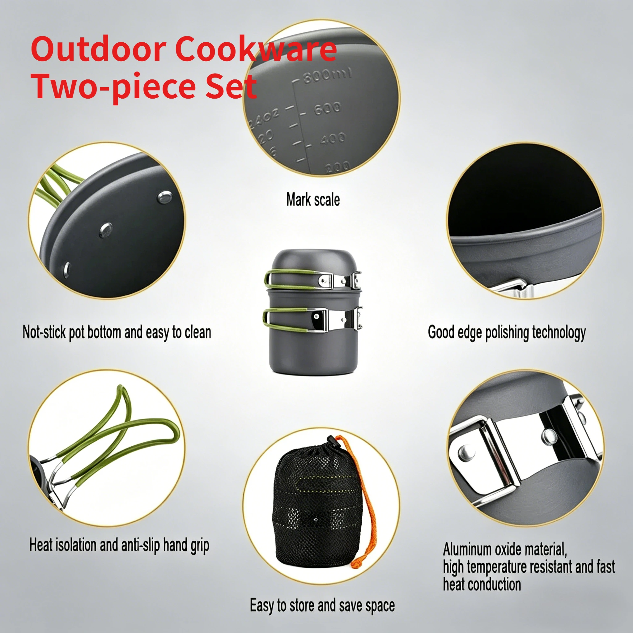 Ultralight Camping Cookware Mess Kit Outdoor Pot Set Cooking Tableware for Hiking Trekking Picnic Fishing Camping Travel Gear
Ultralight Camping Cookware Mess Kit Outdoor Pot Set Cooking Tableware for Hiking Trekking Picnic Fishing Camping Travel Gear