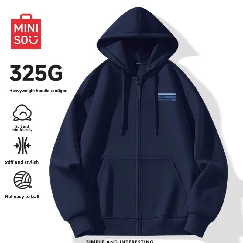 Miniso Navy Men's Hooded Cardigan, Oversize Fall Sweatshirt, Casual Sport Zip Jacket
Miniso Navy Men's Hooded Cardigan, Oversize Fall Sweatshirt, Casual Sport Zip Jacket