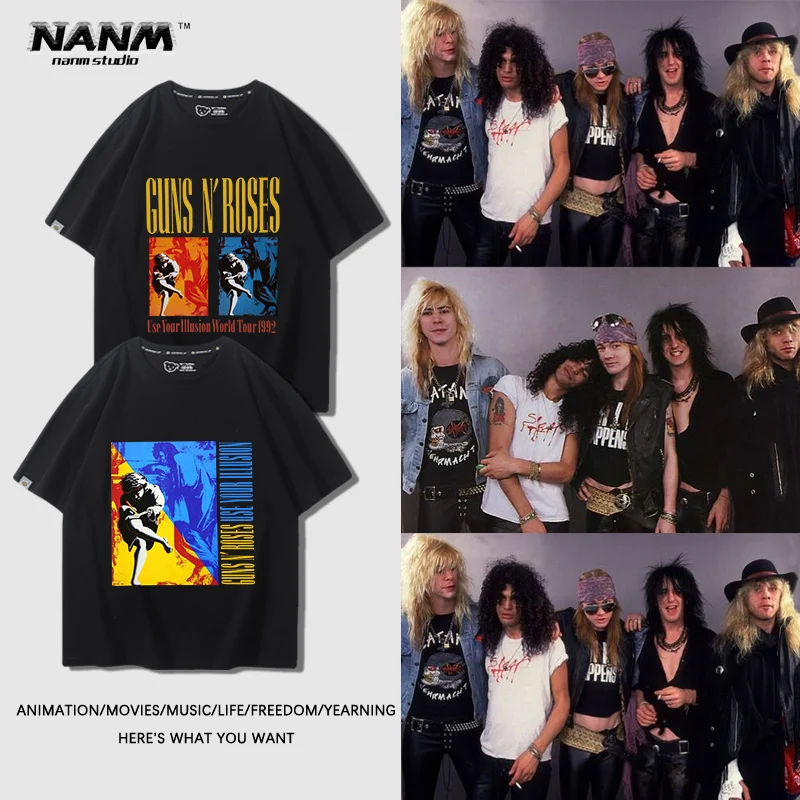 Guns N’ Roses Американский стиль хип-хоп рок спорт музыка уличный фитнес летняя свободная мужская футболка топ женская футболка в парном стиле
Guns N’ Roses Американский стиль хип-хоп рок спорт музыка уличный фитнес летняя свободная мужская футболка топ женская футболка в парном стиле