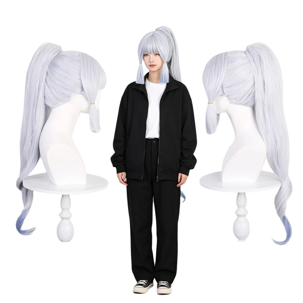 Long Silver White Ponytail Ponytail Wig with Blue Ombre Tips Heat Resistant Synthetic Hair Bangs for Women Cosmetic Daily Wear
Long Silver White Ponytail Ponytail Wig with Blue Ombre Tips Heat Resistant Synthetic Hair Bangs for Women Cosmetic Daily Wear
