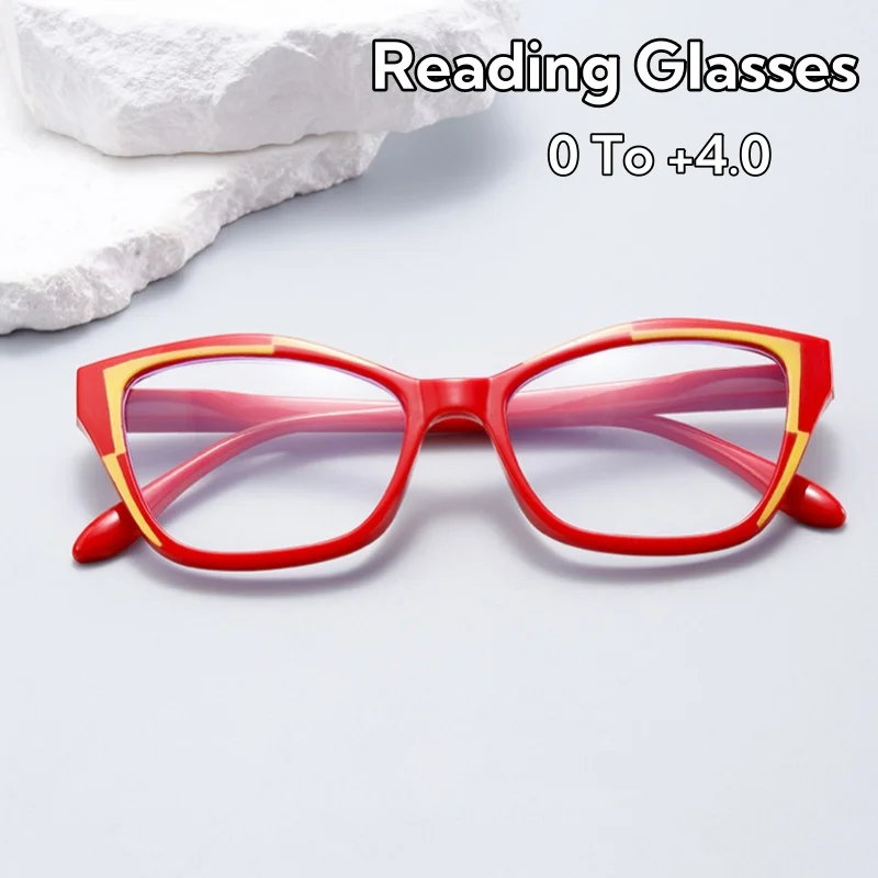 Elegant Cat Eye Anti-blue Reading Glasses Fashion Two-color Patchwork Presbyopia Eyeglasses Unisex Clear Lens Far Sight Eyewear
Elegant Cat Eye Anti-blue Reading Glasses Fashion Two-color Patchwork Presbyopia Eyeglasses Unisex Clear Lens Far Sight Eyewear