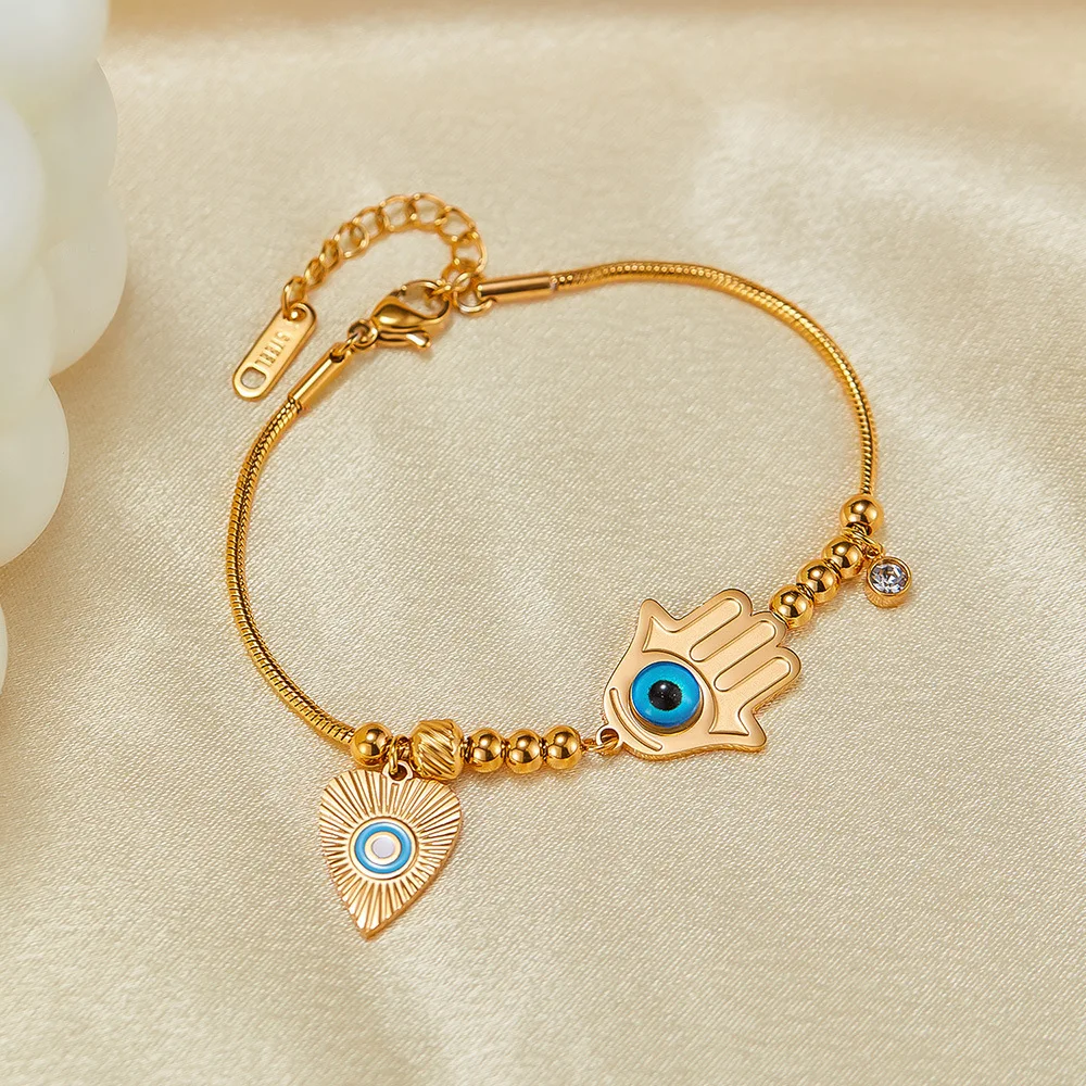 Yupsk 316L Stainless Steel Fatima's Blue Eye Charm Fashion Bracelet Bangle For Women Female Daily Trendy Jewelry
Yupsk 316L Stainless Steel Fatima's Blue Eye Charm Fashion Bracelet Bangle For Women Female Daily Trendy Jewelry