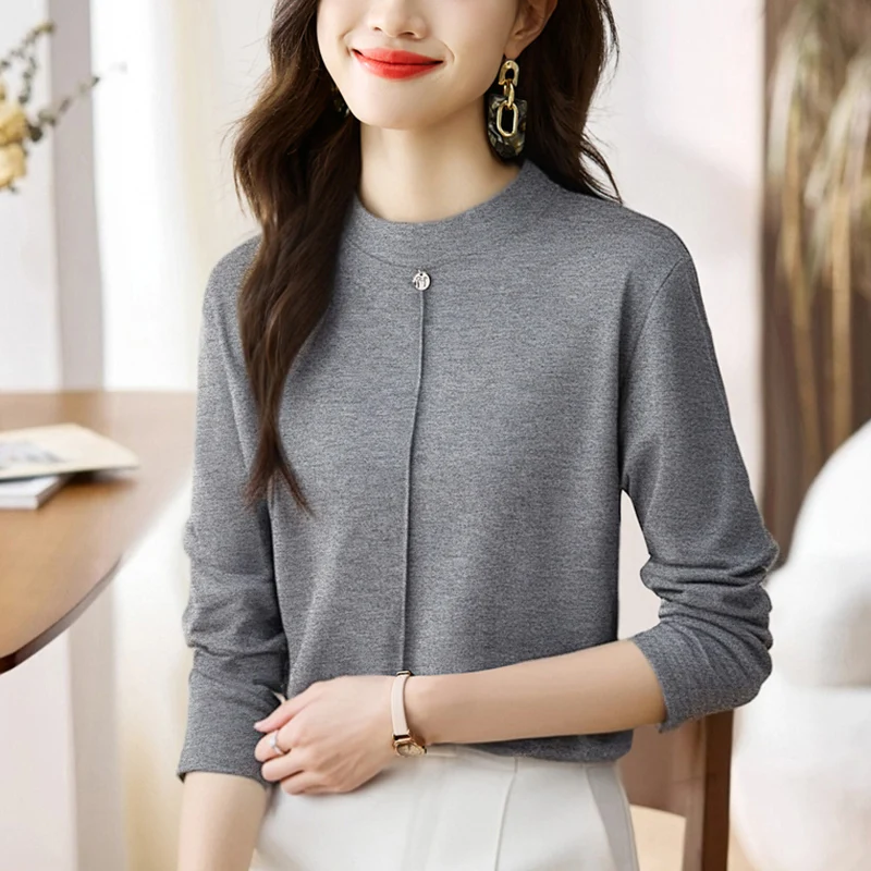 Autumn New Long Sleeved O-Neck Women's T-Shirts Fashion Casual Solid Color Knitted Tops
Autumn New Long Sleeved O-Neck Women's T-Shirts Fashion Casual Solid Color Knitted Tops