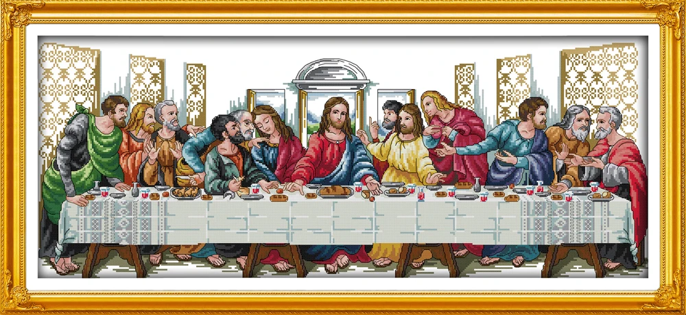 Комплект для вышивки крестиком Joy Sunday с предварительной печатью, простой узор, Набор для вышивки тканью с печатью Aida-Последний Ужин (3)
Комплект для вышивки крестиком Joy Sunday с предварительной печатью, простой узор, Набор для вышивки тканью с печатью Aida-Последний Ужин (3)