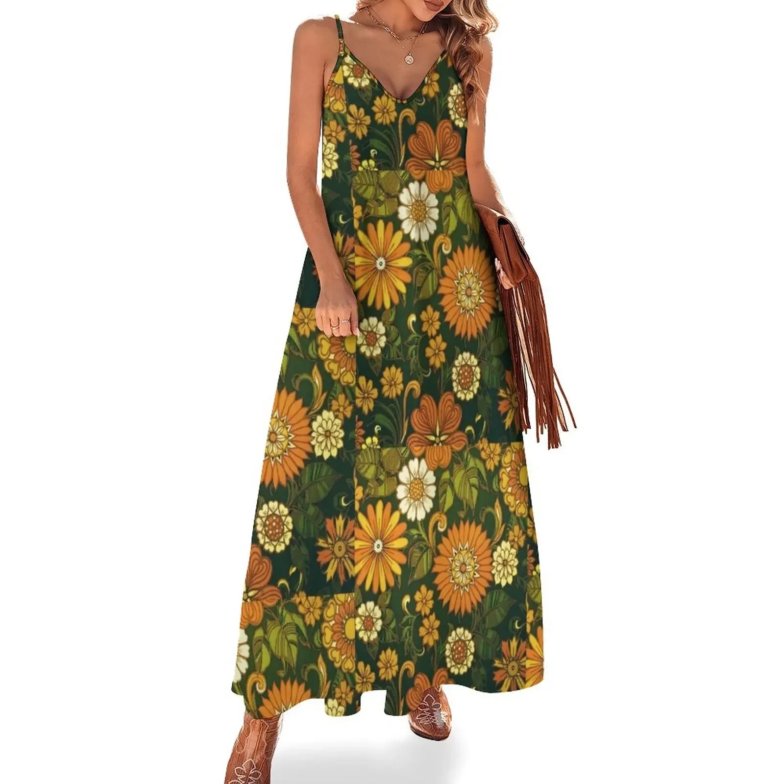 Green and Orange 70s Pattern Sleeveless Dress women evening dress elegant and pretty women's dresses
Green and Orange 70s Pattern Sleeveless Dress women evening dress elegant and pretty women's dresses