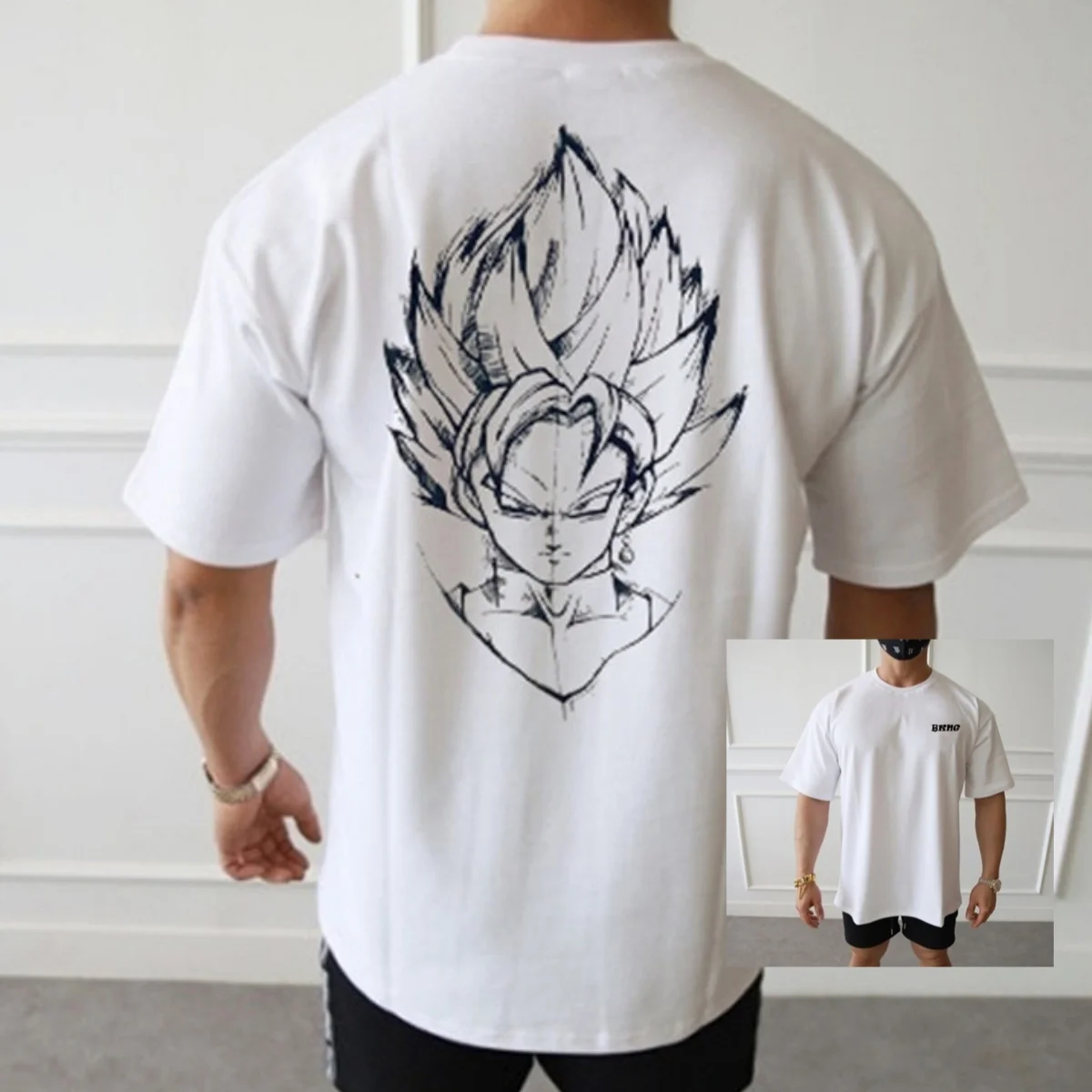 New GYM Summer Dragon Ball T-shirt Joint Sports Fitness Muscle Super Saiya Short Sleeve Pure Cotton Brother Half Sleeve Training
New GYM Summer Dragon Ball T-shirt Joint Sports Fitness Muscle Super Saiya Short Sleeve Pure Cotton Brother Half Sleeve Training