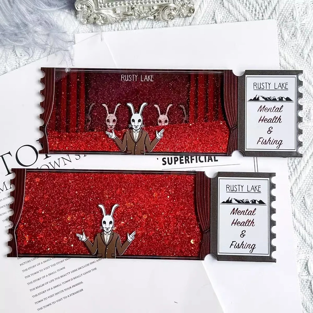 Игра Rusty Lake Hotel Underground Blossom Косплей Акриловые билеты с струящимся песком Мистер Кролик Креативный настольный орнамент Коллекционные предметы
Игра Rusty Lake Hotel Underground Blossom Косплей Акриловые билеты с струящимся песком Мистер Кролик Креативный настольный орнамент Коллекционные предметы