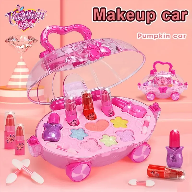 New Girls Trolley Cosmetic Princess Makeup Box Suitcase Lipstick Children Toys Pretend Play Cosmetic Set
New Girls Trolley Cosmetic Princess Makeup Box Suitcase Lipstick Children Toys Pretend Play Cosmetic Set