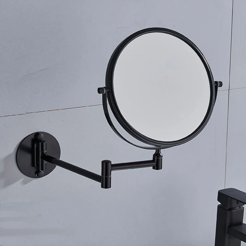 Foldable Bathroom Makeup Mirror Wall Mounted 8 Inch Magnifying Two-sides Mirror Space Aluminum Black Makeup Mirror
Foldable Bathroom Makeup Mirror Wall Mounted 8 Inch Magnifying Two-sides Mirror Space Aluminum Black Makeup Mirror