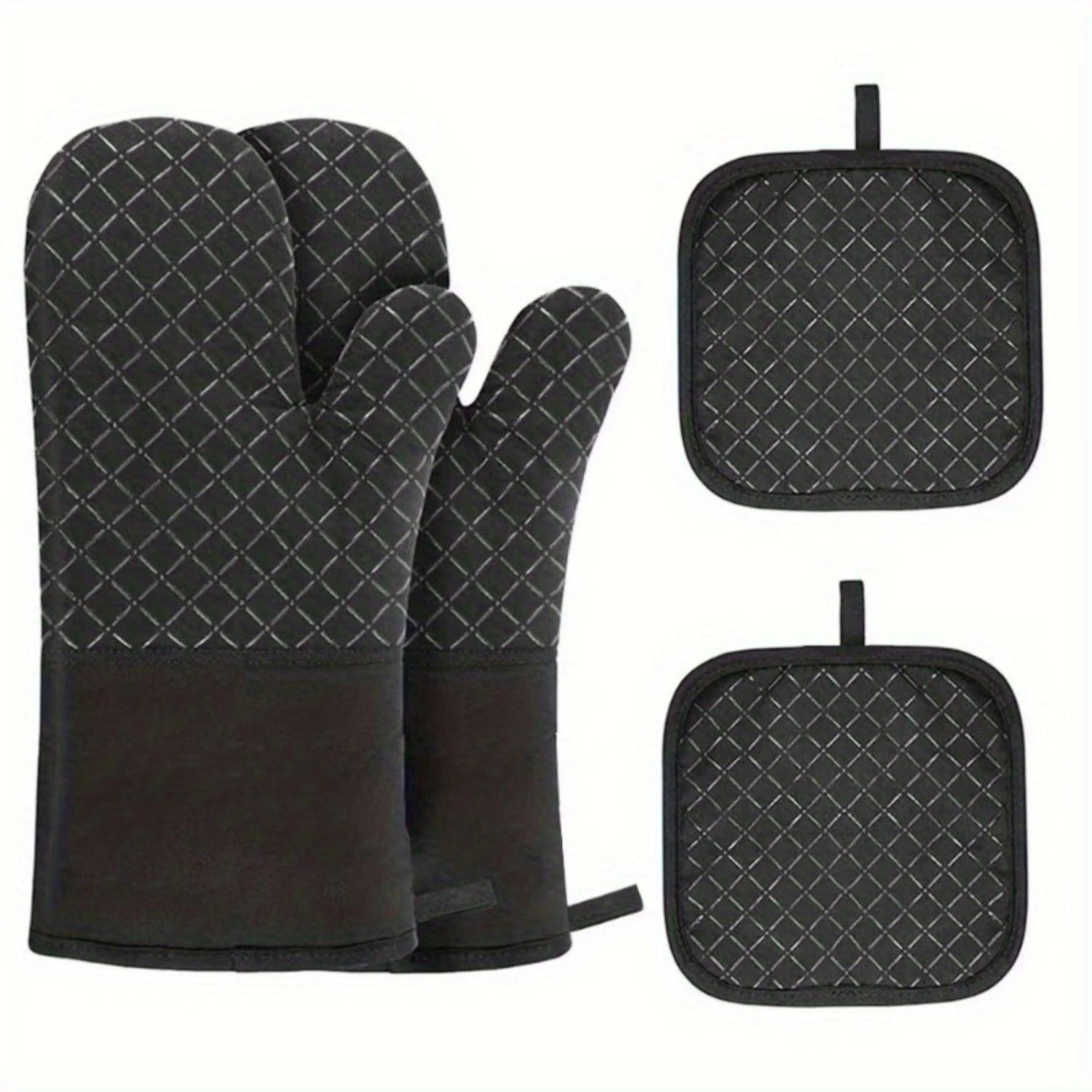 Silicone Oven Mitts And Pot Holder, Thickened Heat Resistant Gloves And Heat Insulation Pad, Non-Slip Oven Mitts For Baking, Coo
Silicone Oven Mitts And Pot Holder, Thickened Heat Resistant Gloves And Heat Insulation Pad, Non-Slip Oven Mitts For Baking, Coo
