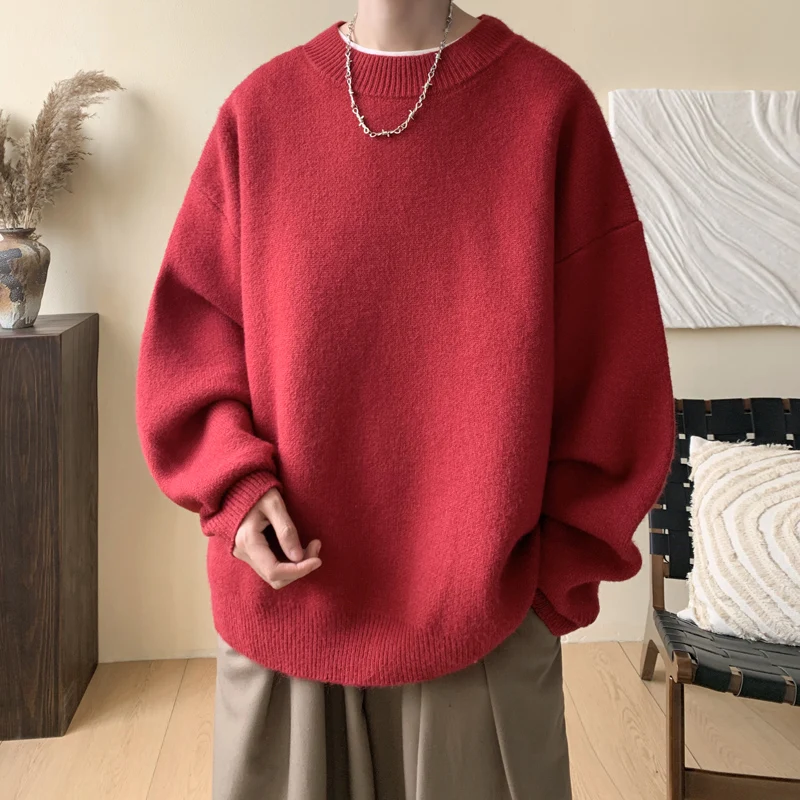 Autumn Winter Loose Sweater Men O Neck Knit Pullovers Solid Color Long Sleeve Streetwear Pullover Sweaters Casual Mens Clothing
Autumn Winter Loose Sweater Men O Neck Knit Pullovers Solid Color Long Sleeve Streetwear Pullover Sweaters Casual Mens Clothing