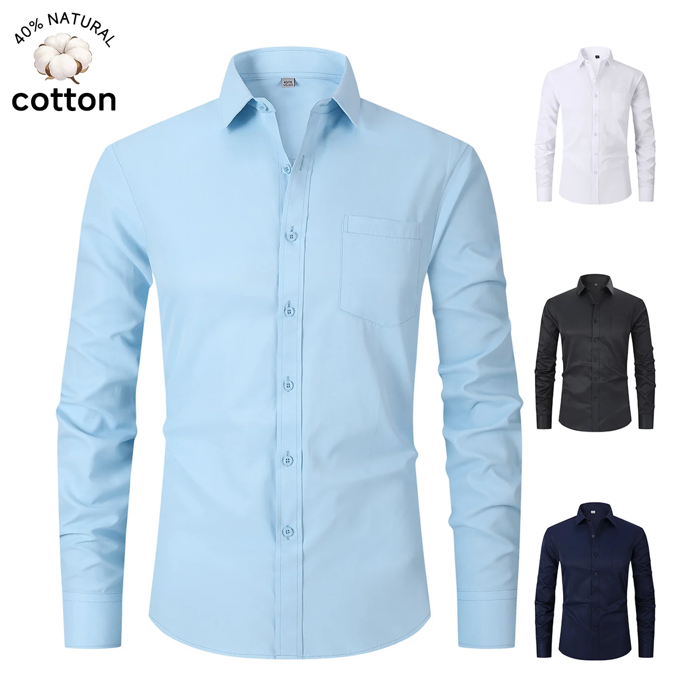 Brand Clothing Men's Long Sleeve Cotton Solid Color Shirt Basic Button Down Blouse Size Daily Basic Streetwear Top Male Fashion
Brand Clothing Men's Long Sleeve Cotton Solid Color Shirt Basic Button Down Blouse Size Daily Basic Streetwear Top Male Fashion