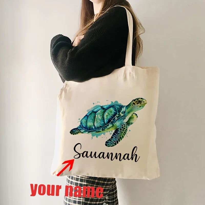 Personalized Custom Name Sea Turtle Patterntote Bag Shoulder Daily Commute Women S Reusable Shopping Bag Suitable for Vacation
Personalized Custom Name Sea Turtle Patterntote Bag Shoulder Daily Commute Women S Reusable Shopping Bag Suitable for Vacation