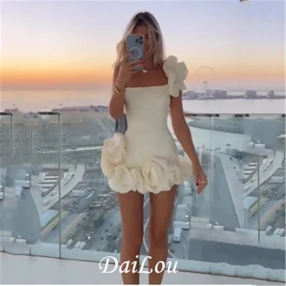 Elegant One Shoulder Evening Dresses Short Bodycon Dress فساتين سهرة Robe de soirée Party Prom Gown With Flower for Women
Elegant One Shoulder Evening Dresses Short Bodycon Dress فساتين سهرة Robe de soirée Party Prom Gown With Flower for Women