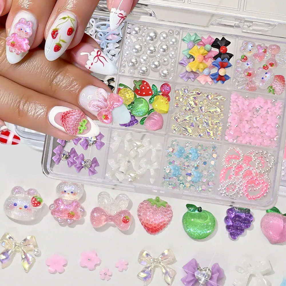 1 коробка Kawaii Rabbit Strawberry Peach Lemon Nail Gems, 12 отсеков, бантики/розовые мини-цветы, круглые жемчужины, стразы для ногтей
1 коробка Kawaii Rabbit Strawberry Peach Lemon Nail Gems, 12 отсеков, бантики/розовые мини-цветы, круглые жемчужины, стразы для ногтей