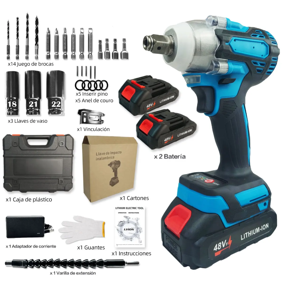 Electric wrench impact drill cordless motor multi-function tool set 20v21v torque 350Nm
Electric wrench impact drill cordless motor multi-function tool set 20v21v torque 350Nm