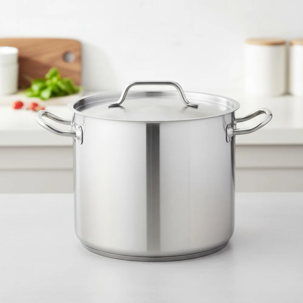12 Quart Stainless Steel Stock Pot with Lid - Fast Heating Aluminum Clad Base for Soups Stews
12 Quart Stainless Steel Stock Pot with Lid - Fast Heating Aluminum Clad Base for Soups Stews