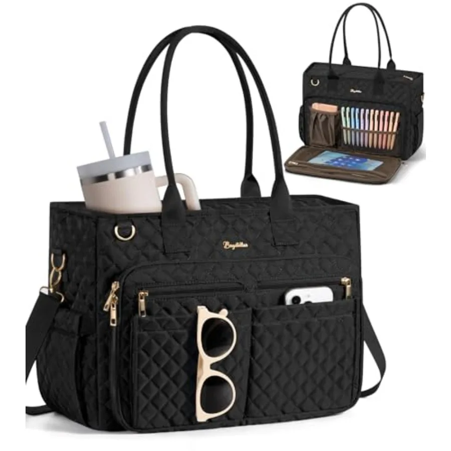 Bagstellar Teacher Bags for Women, 15.6 inch Laptop Work Tote Bag Quilted Nurse Bible Computer Shoulder Bag for School Travel D
Bagstellar Teacher Bags for Women, 15.6 inch Laptop Work Tote Bag Quilted Nurse Bible Computer Shoulder Bag for School Travel D