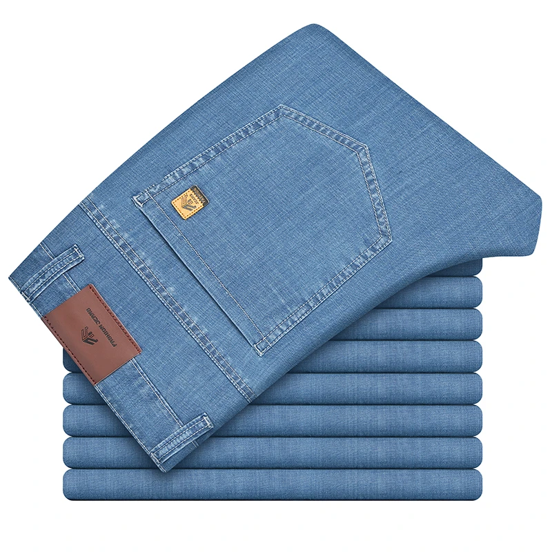 Business Brand Thin Jeans Men's Loose Straight Stretch Denim Trousers Nice Spring And Summer Pop Male High-Quality Classic Pants
Business Brand Thin Jeans Men's Loose Straight Stretch Denim Trousers Nice Spring And Summer Pop Male High-Quality Classic Pants