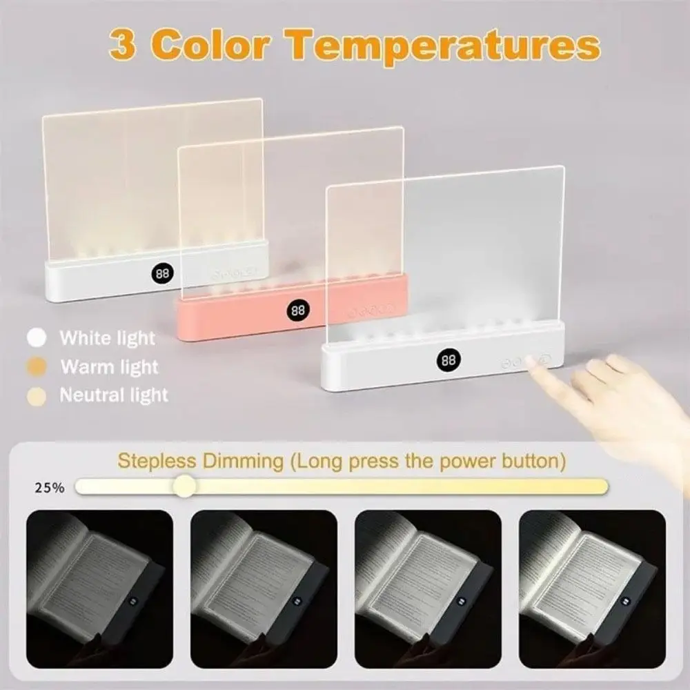 Eye-Caring Design LED Panel Book Light 3 Colors Light Dimmable Panel Clear LED Flat Light USB Rechargeable
Eye-Caring Design LED Panel Book Light 3 Colors Light Dimmable Panel Clear LED Flat Light USB Rechargeable