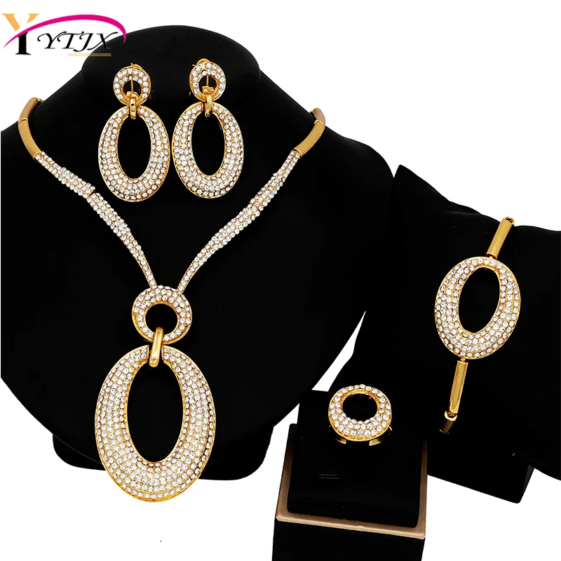 YTJX African Banquet Wedding Jewelry Set O Shape Pendant Necklace Bracelet Earring Ring For Women Fashion Jewellery Gift
YTJX African Banquet Wedding Jewelry Set O Shape Pendant Necklace Bracelet Earring Ring For Women Fashion Jewellery Gift